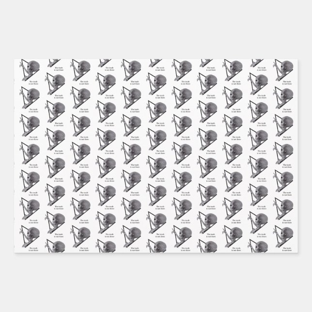 Hoja De Papel De Regalo Grey Alien, la verdad está ahí fuera (Anverso 3)