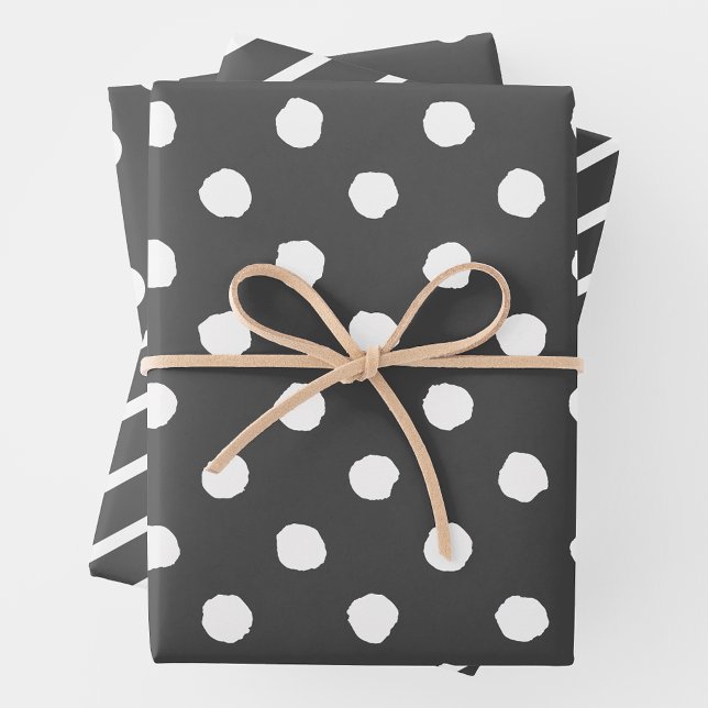 Hoja De Papel De Regalo Grey & White Fun Multi-Patterns (Grey & White Fun Multi-Patterns Wrapping Paper Sheets)