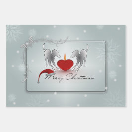 Hoja De Papel De Regalo Greyhound Italiano Feliz Navidad