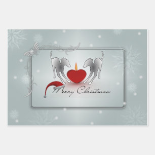 Hoja De Papel De Regalo Greyhound Italiano Feliz Navidad