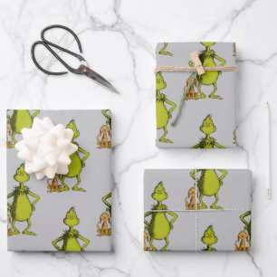 Hoja De Papel De Regalo Grinch   Max & Grinch Stance