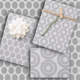 Hoja De Papel De Regalo Gris contemporáneo sobre gris