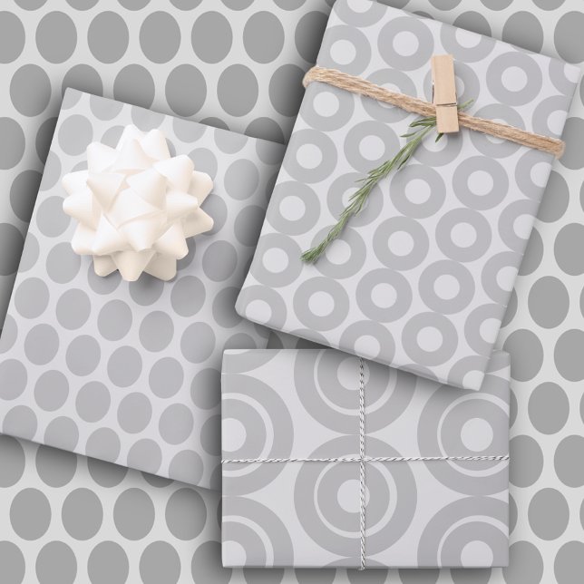 Hoja De Papel De Regalo Gris contemporáneo sobre gris (Subido por el creador)