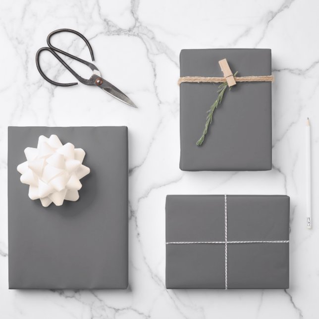 Hoja De Papel De Regalo Gris Opaco (Anverso)