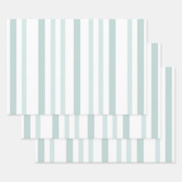 Hoja De Papel De Regalo Grises Grises Grises Línea Verde Tiras En Blanco