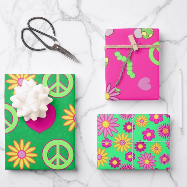 Hoja De Papel De Regalo Groovy Daisies (Anverso)