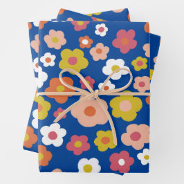 Hoja De Papel De Regalo Groovy Daisies Floral Colorful Birday Baby