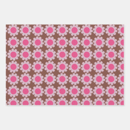 Hoja De Papel De Regalo Groovy Daisy Winter Pink