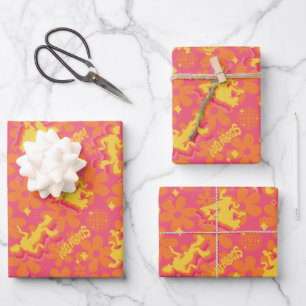 Hoja De Papel De Regalo Groovy Disco Scooby-Doo Pattern