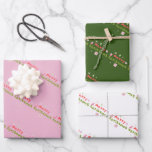 Hoja De Papel De Regalo Groovy Merry Christmas Tree Bubble Letters<br><div class="desc">Papel de envolvimiento de Feliz Navidad Groovy</div>