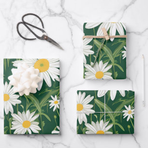 Hoja De Papel De Regalo Groovy Mid Century Daisy Floraal