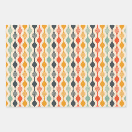 Hoja De Papel De Regalo Groovy Mod Stripe Pattern