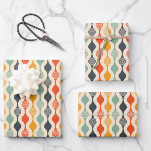 Hoja De Papel De Regalo Groovy Mod Stripe Pattern
