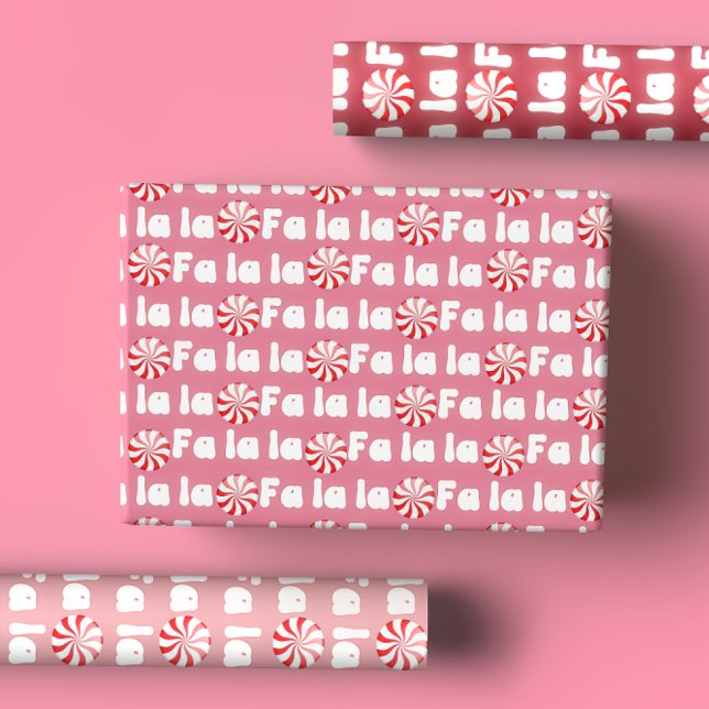 Hoja De Papel De Regalo Groovy Retro Pink Fa La Navidades (Subido por el creador)