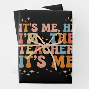 Hoja De Papel De Regalo Groovy Soy Yo Hola Soy El Profesor Es Yo Escuela