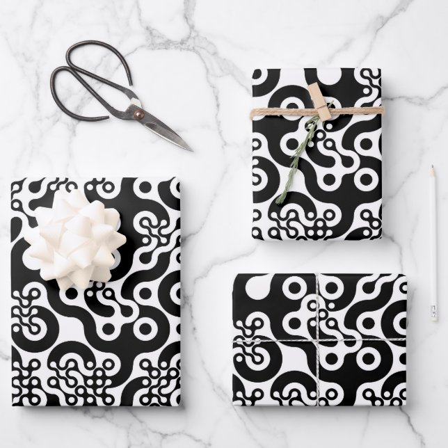 Hoja De Papel De Regalo Groovy Trippy Truchet Tiles (Anverso)