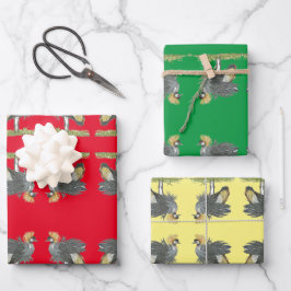 Hoja De Papel De Regalo Grúa croada de gris en peligro de extinción