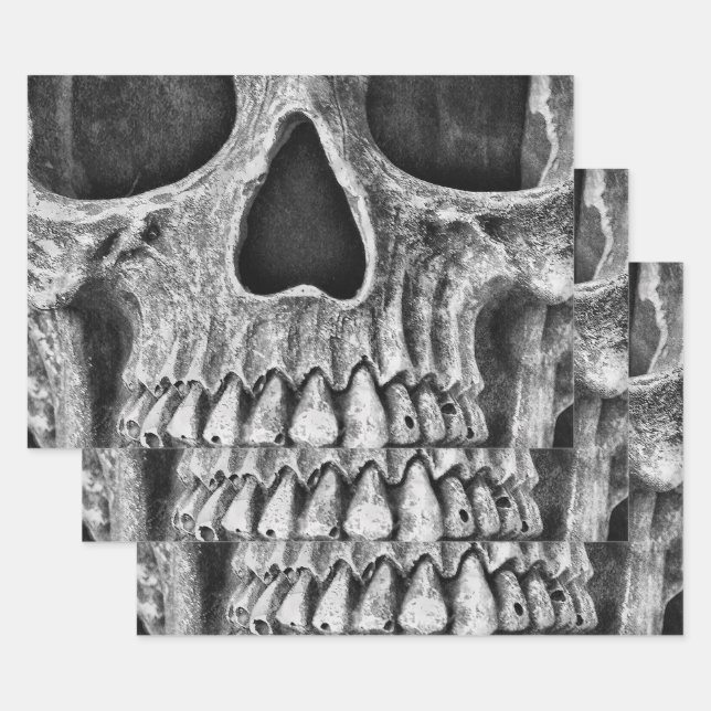 Hoja De Papel De Regalo Grunge blanco y negro gótico Guay (Set)