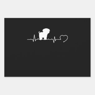 Hoja De Papel De Regalo Guay Pug Dog Raza Heartbeat Puppy