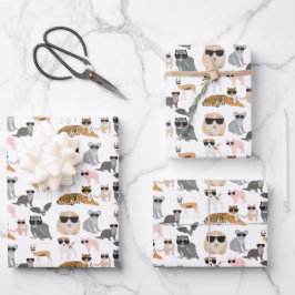 Hoja De Papel De Regalo Guay y animales divertidos con gafas de sol