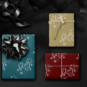 Hoja De Papel De Regalo Guión de creencia Furia de copos de nieve de fer