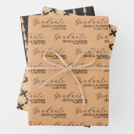 Hoja De Papel De Regalo Guión de tipografía de caligrafía para graduados d