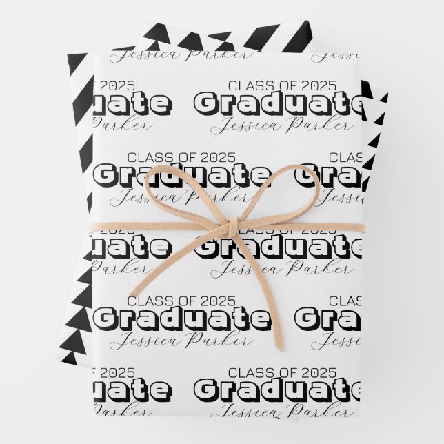 Hoja De Papel De Regalo Guión moderno para graduados (In situ)