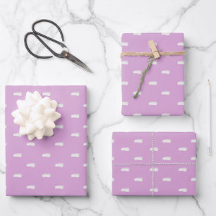 Hoja De Papel De Regalo Guiones minimalistas blancos sobre gris rosa
