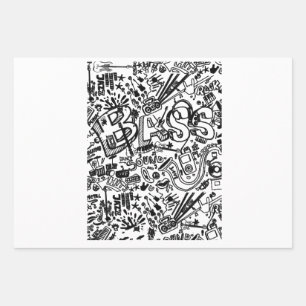 Hoja De Papel De Regalo Guitar Lover   Regalo de patrón de guitarra