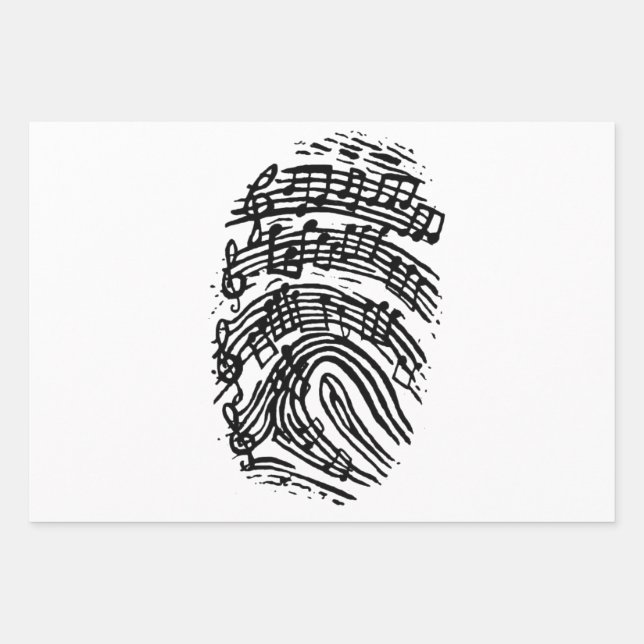 Hoja De Papel De Regalo Guitar Lover | Staves Guitar Gift, (Anverso)