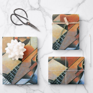 Hoja De Papel De Regalo Guitarra (Banjo) y Gafas, Juan Gris, Arte Antiguo