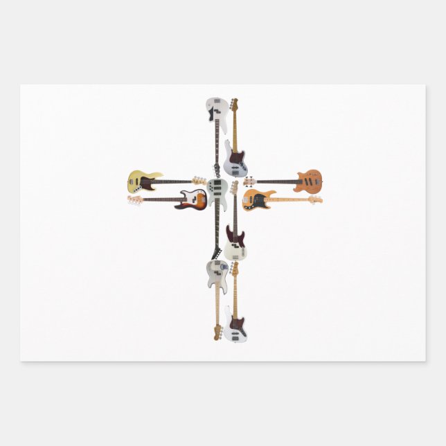 Hoja De Papel De Regalo Guitarra Lover| Gira cruzada de guitarra (Anverso)