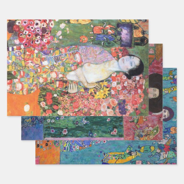 Hoja De Papel De Regalo Gustav Klimt, Damas (Set)