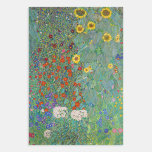 Hoja De Papel De Regalo Gustav Klimt - Jardín de campo con girasoles<br><div class="desc">Jardín de campo con girasoles / Jardín de granja con girasoles - Gustav Klimt en 1905-1906</div>