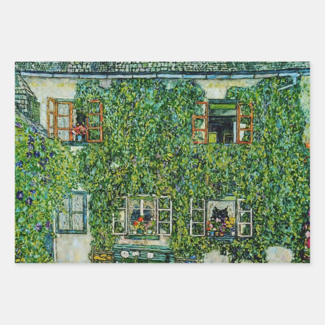 Hoja De Papel De Regalo Gustav Klimt - La Casa de la Guardia (Anverso)