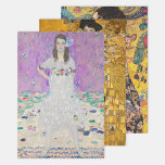 Hoja De Papel De Regalo Gustav Klimt - Retratos Selección de Maestros<br><div class="desc">Gustav Klimt - Portrait Masterpieces Selection: - Mada Primavesi - 1912-1913 - Retrato de Adele Bloch-Bauer I - 1907 - Lady with Fan - 1917-1918</div>