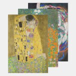 Hoja De Papel De Regalo Gustav Klimt - Selección de las Obras Maestras<br><div class="desc">Gustav Klimt - Selección de Obras Maestras: - El Beso / Der Kuss - 1907-1908 - Jardín de las Flores - 1905-1907 - La Virgen / La Empleada,  1913</div>