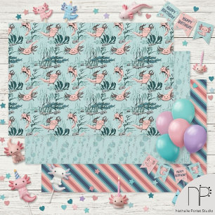 Hoja De Papel De Regalo Hábitat Subacuático de Ajolote