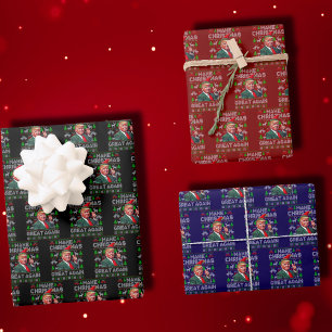 Hoja De Papel De Regalo Hacer a los Navidades grandes de nuevo Santa Trump