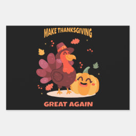 Hoja De Papel De Regalo Hacer grande de nuevo el día de Acción de Gracias