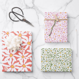 Hoja De Papel De Regalo Hacer mi margarita - rosa, coral, verde