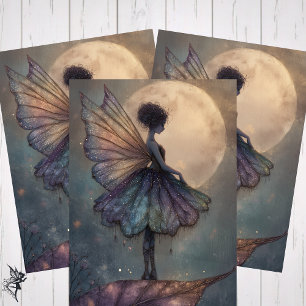 Hoja De Papel De Regalo Hada de la Luz de la Luna Encantada Fantasía Acuar