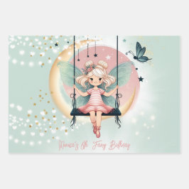 Hoja De Papel De Regalo Hada encantada mágica en el cumpleaños de los niño
