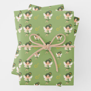 Hoja De Papel De Regalo Hada verde pura