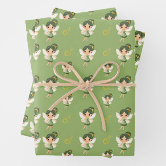Hoja De Papel De Regalo Hada verde pura