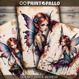 Hoja De Papel De Regalo Hadas aladas pequeñas (Campana de Tinker) en acuar