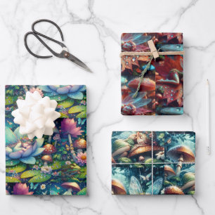 Hoja De Papel De Regalo Hadas durmiendo en una flor personalizada