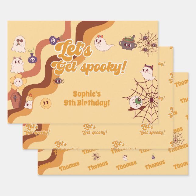 Hoja De Papel De Regalo Hagamos que los niños de halloween tengan miedo. (Set)