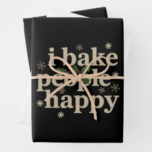 Hoja De Papel De Regalo Hago que la gente sea feliz Equipo de horneado de 