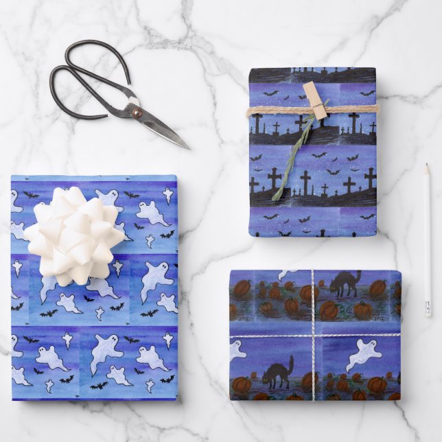 Hoja De Papel De Regalo Halloween (Anverso)